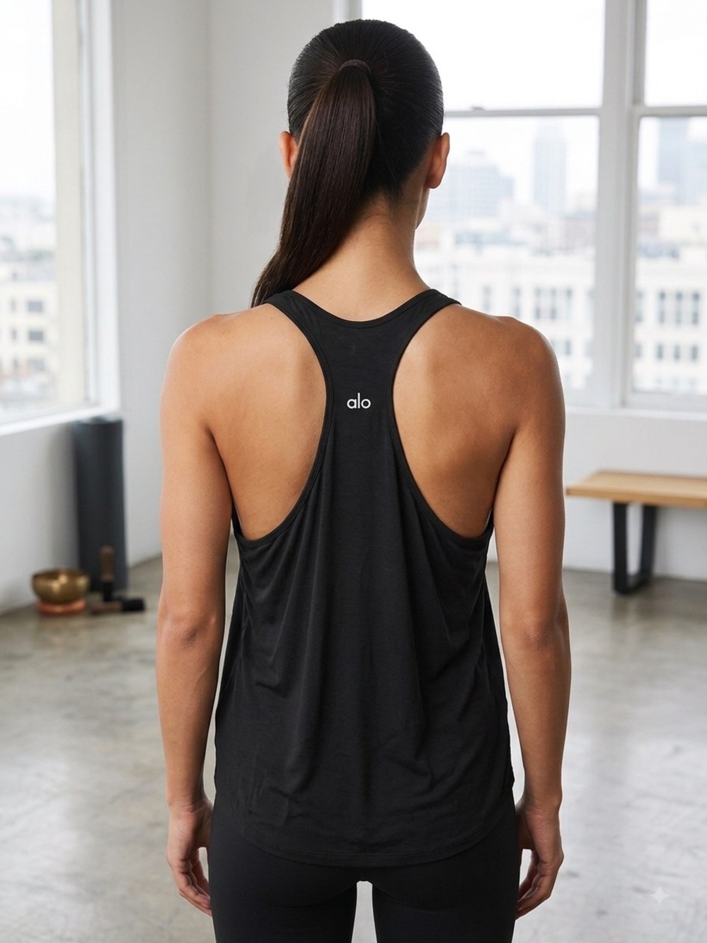 Alo Yoga Racerback Tank Top Black Size Small